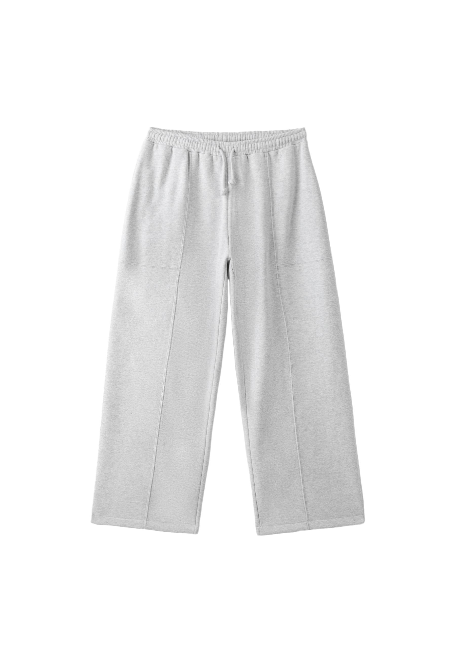 Plush barrel jogger trousers with stoppers — Grey melange