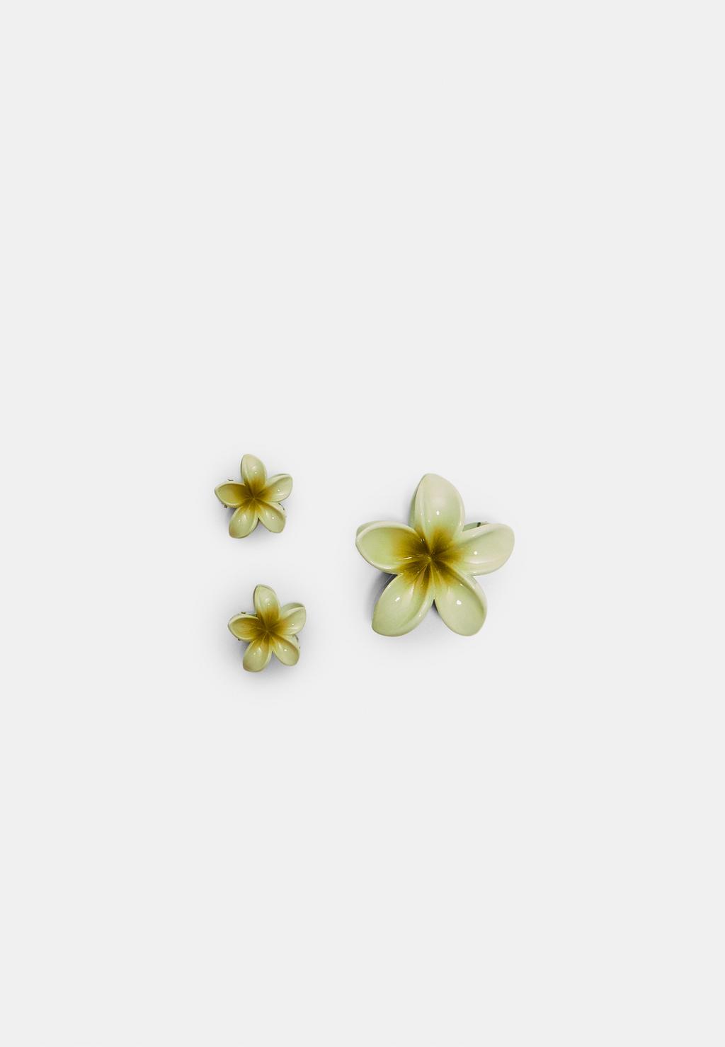 Set 3 pinzas de pelo flor