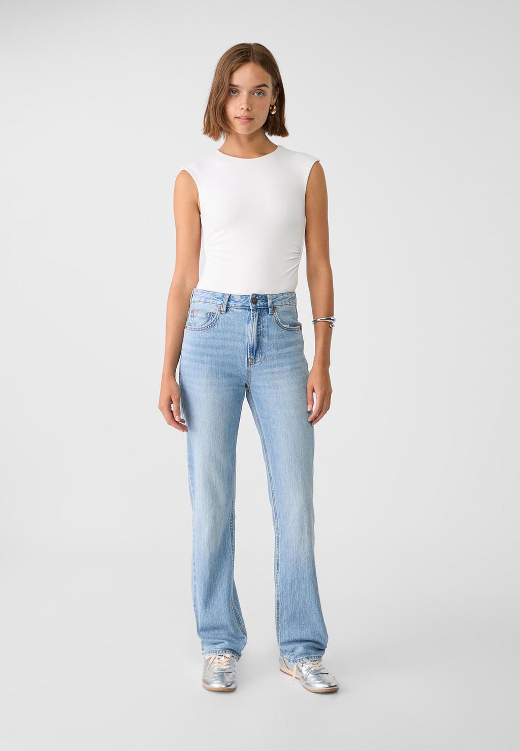 D98 straight-leg vintage effect jeans