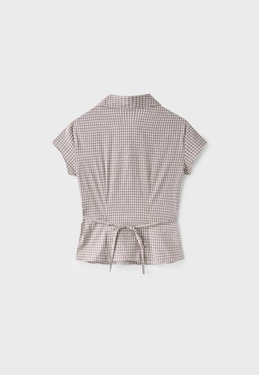 Short sleeve empire line shirt — Khaki 8