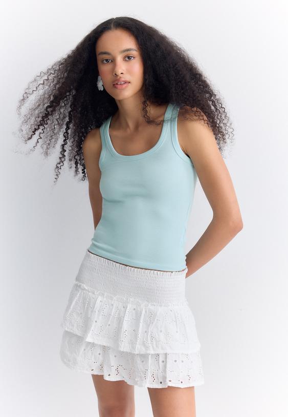 Dökümlü nakışlı etek pantolon - Görsel 2