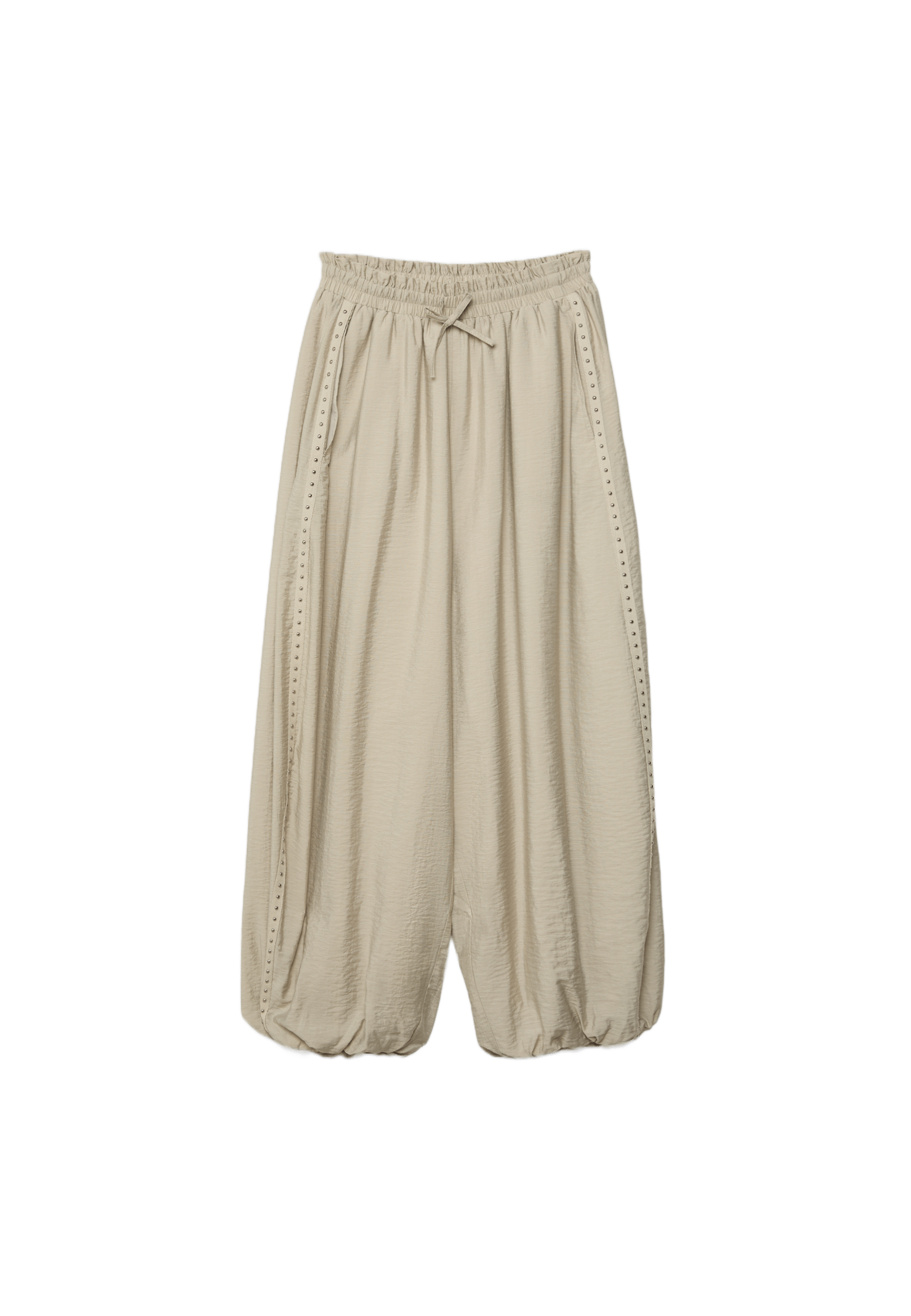 Studded sarouel trousers — Khaki