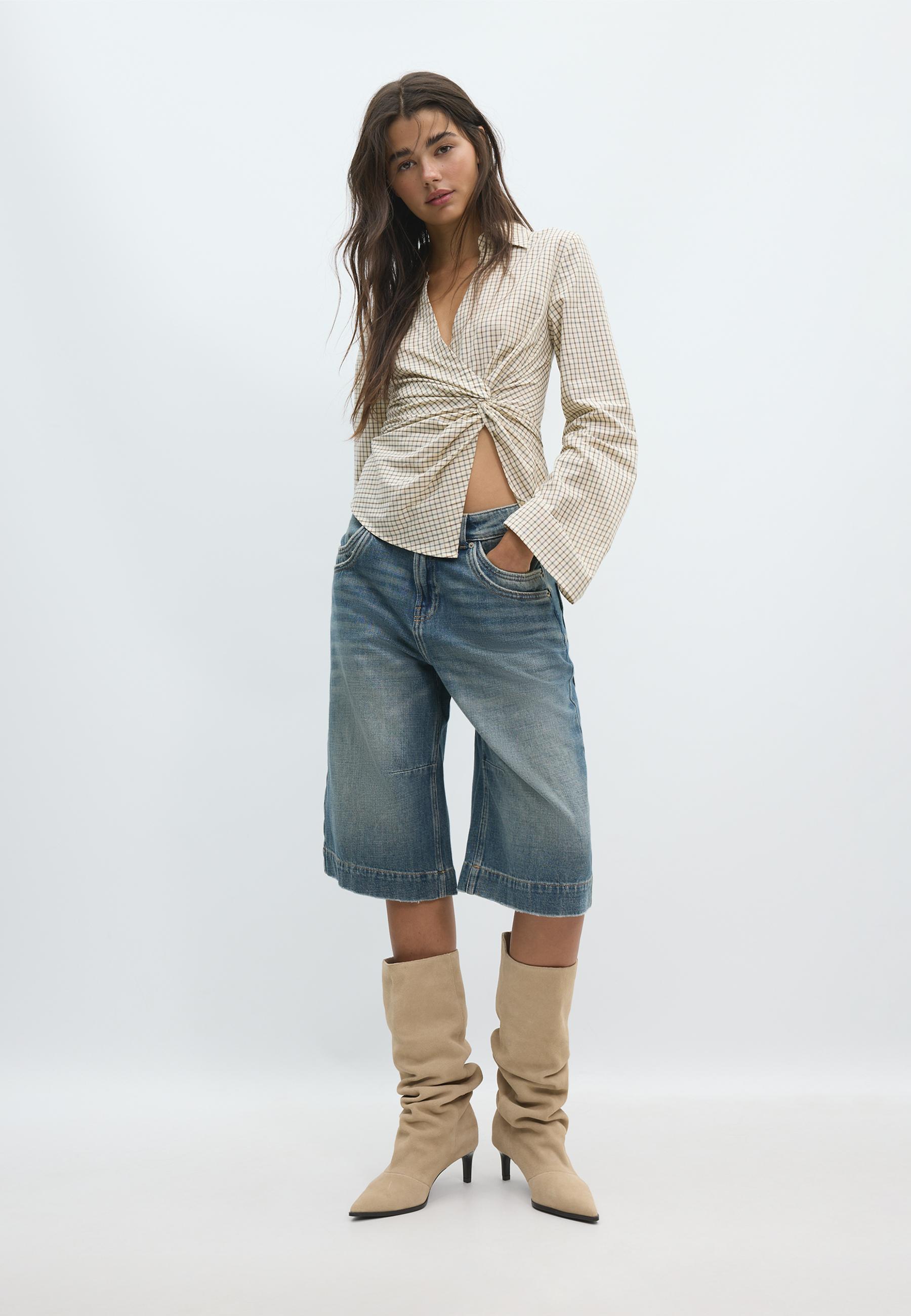 Fitted knot shirt — Vanilla