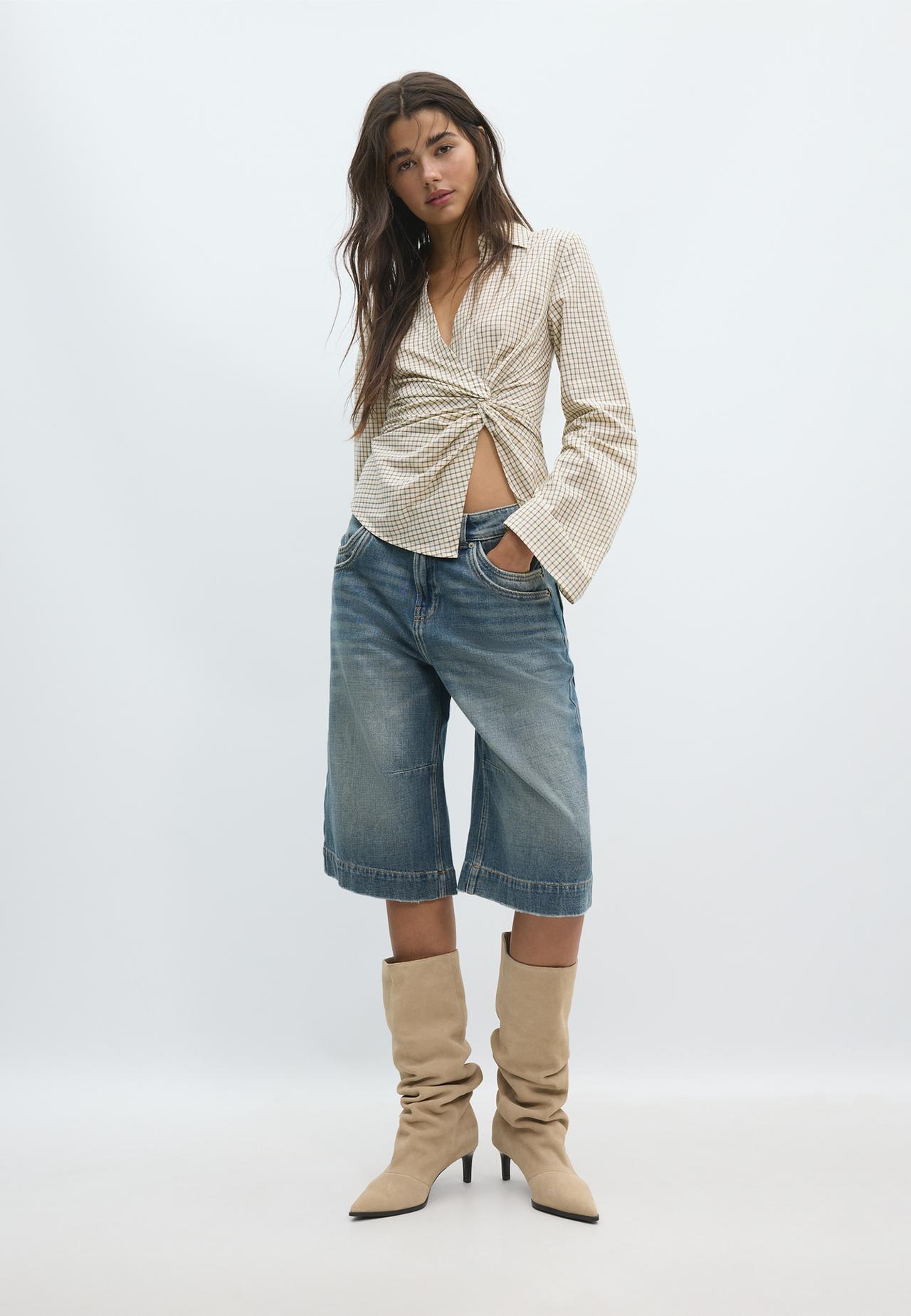 Fitted knot shirt — Vanilla