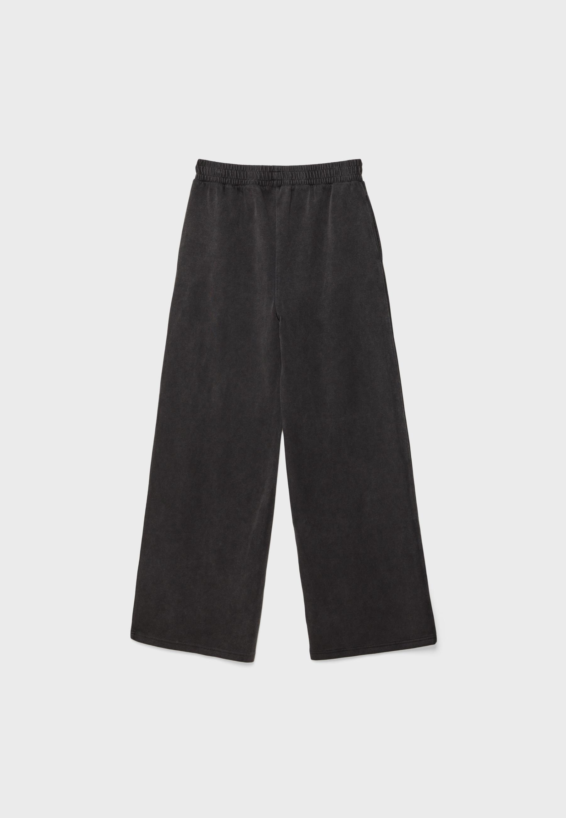 Soft-touch interlock jogger trousers — Dark grey (alternate view)