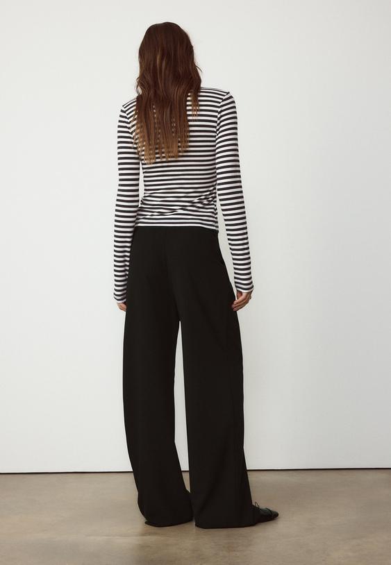wide leg trousers with buckle detail