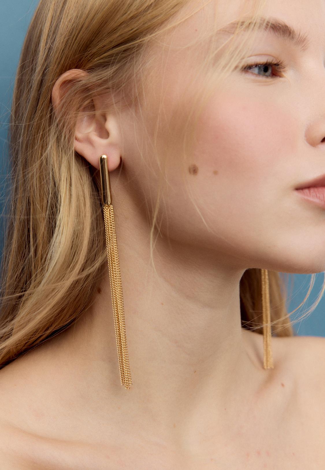 Orecchini Pendenti A Catena Lunga In Argento – Design Spirale Irregolare – Donna Elegante