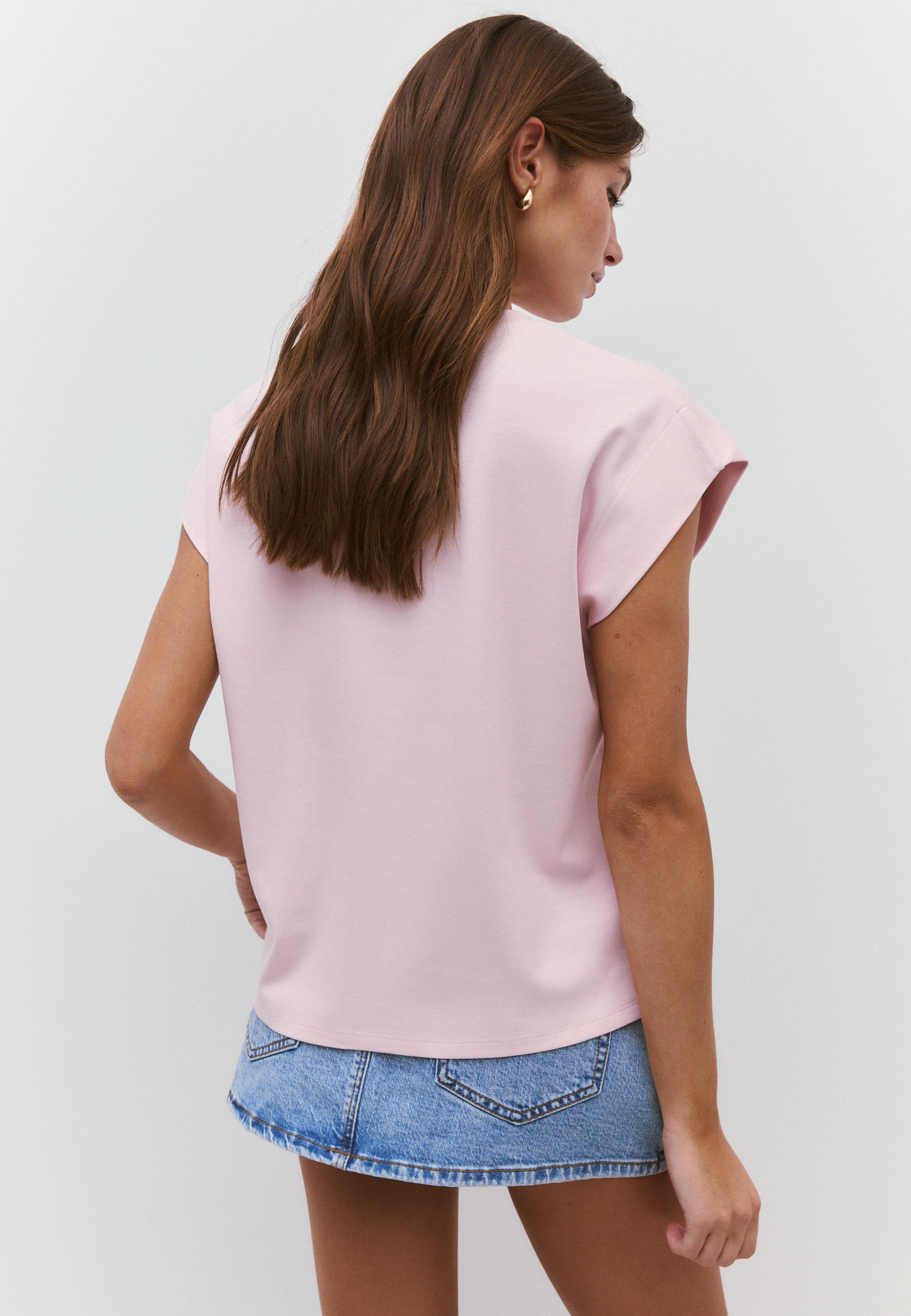 B06 Basic dropped-shoulder T-shirt — Salmon pink