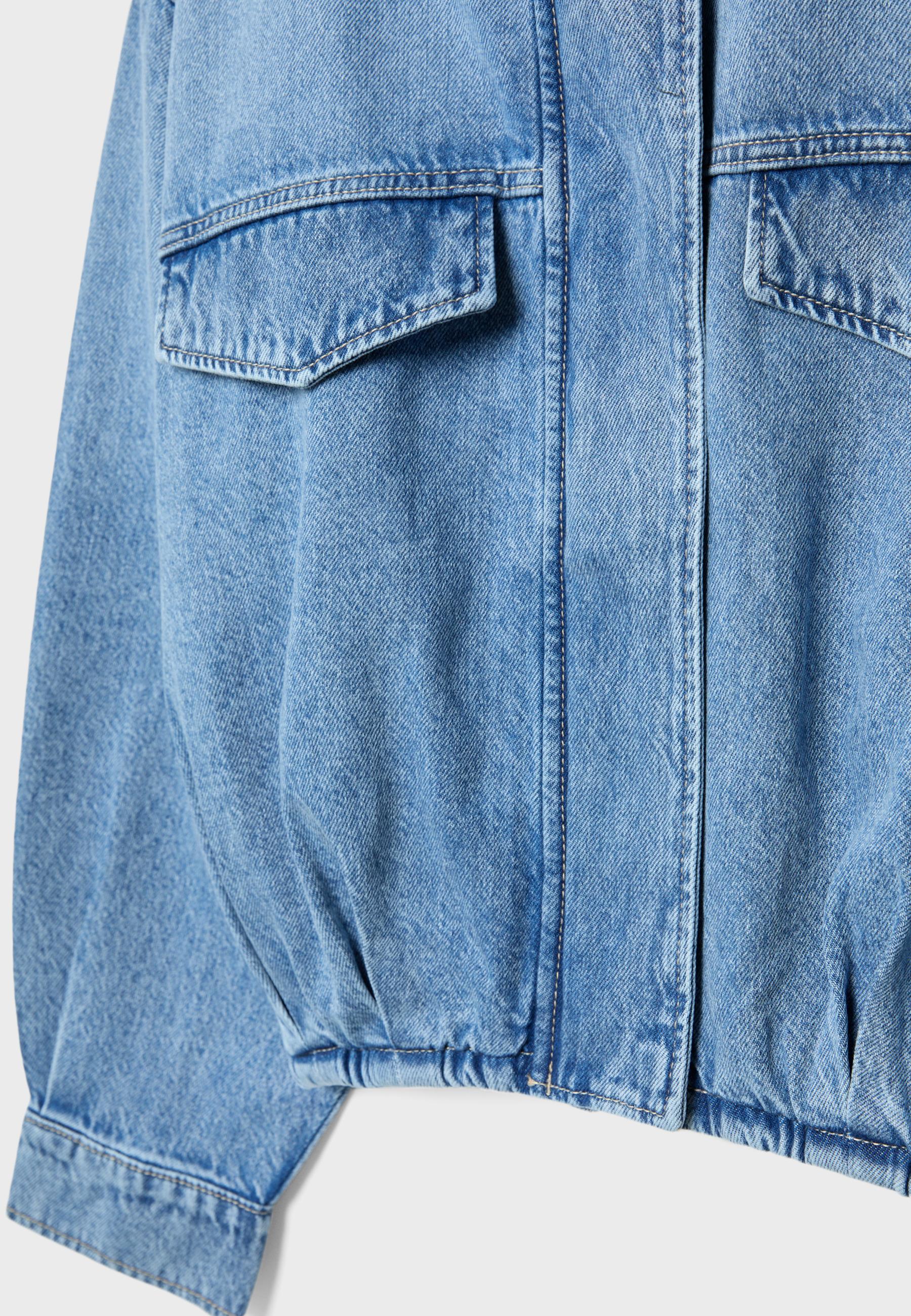 Balloon-fit denim jacket — MEDIUM LIGHT BLUE DENIM