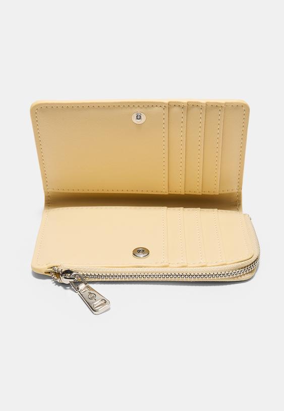 Stradivarius Leather Effect Card Holder Gold Os