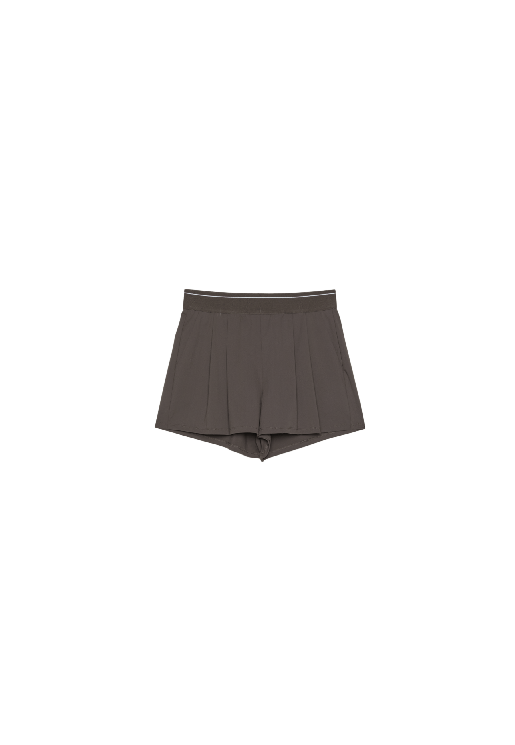 Smart shorts with elasticated waistband — Brown