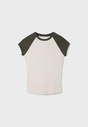 Raglan short sleeve T-shirt — Stone 7