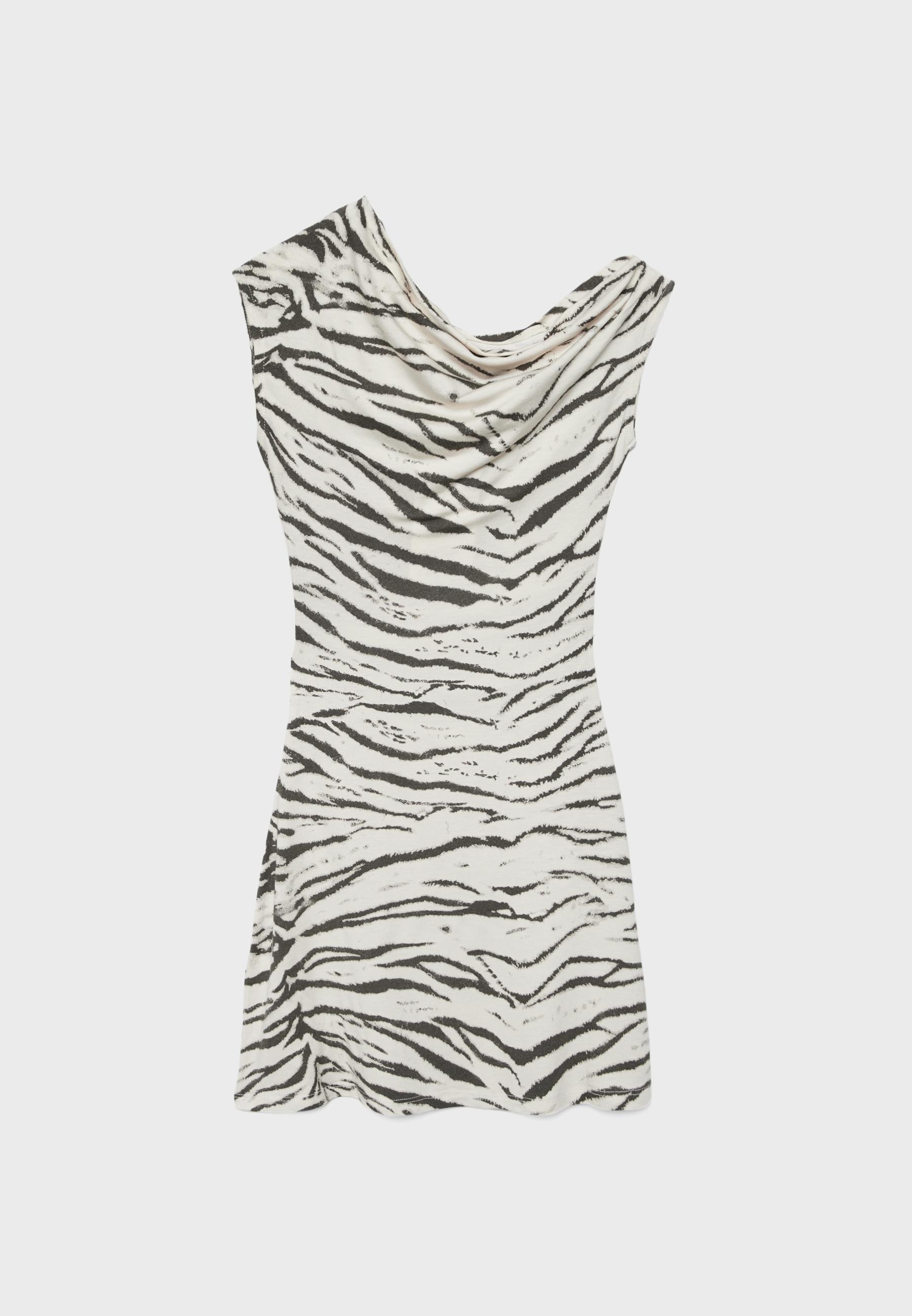 Asymmetric short dress — GREY DENIM WASH