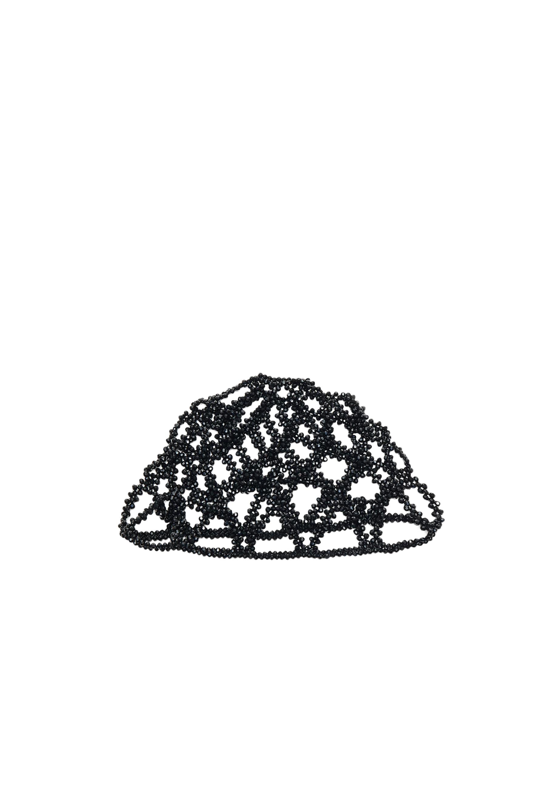 Beaded mesh cap — Black