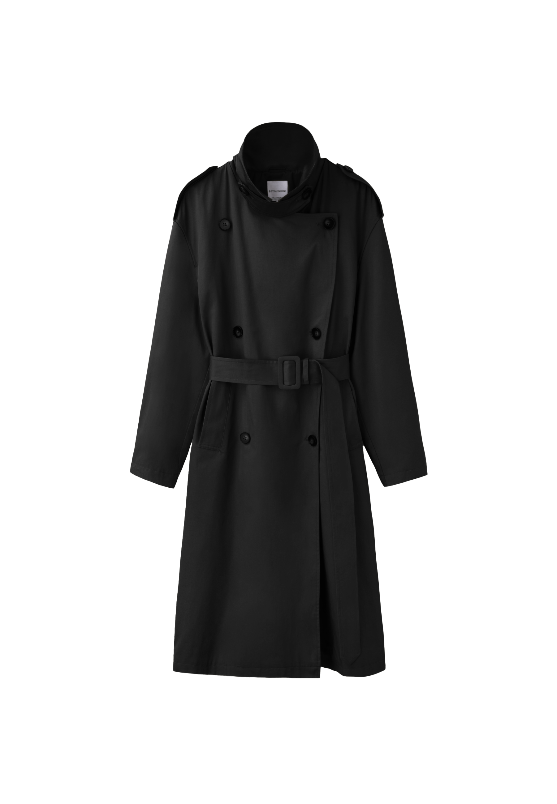 Long basic trench coat — Black