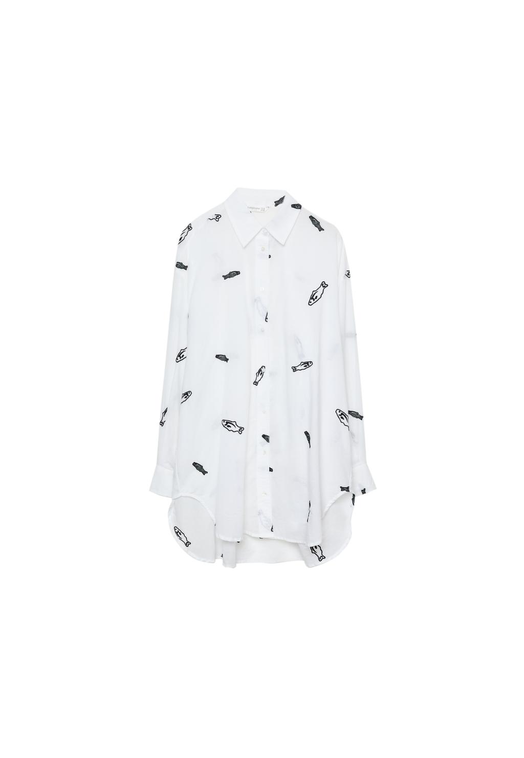Fish embroidery shirt