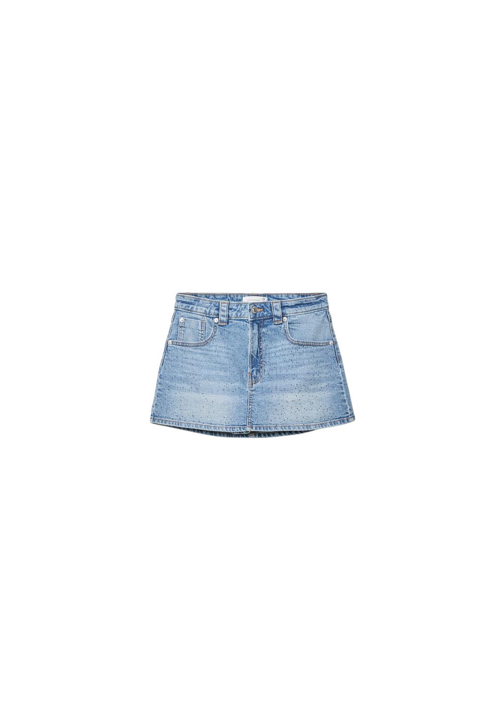 D62 Denim skort with rhinestones