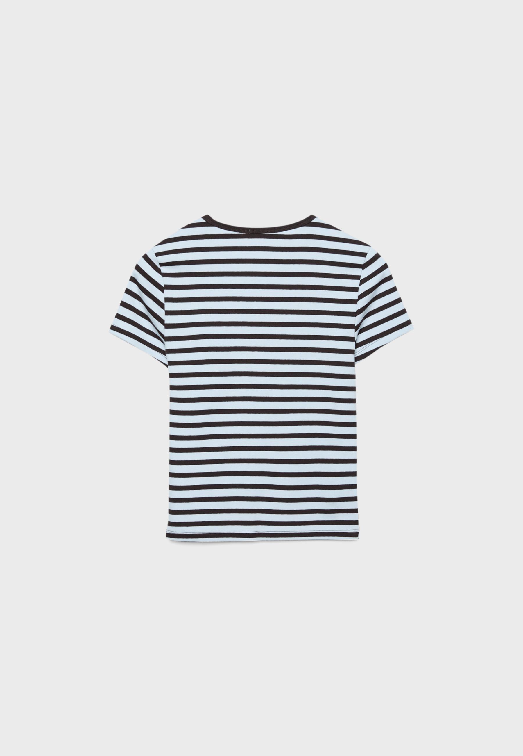 Basic slim fit striped T-shirt — Royal blue