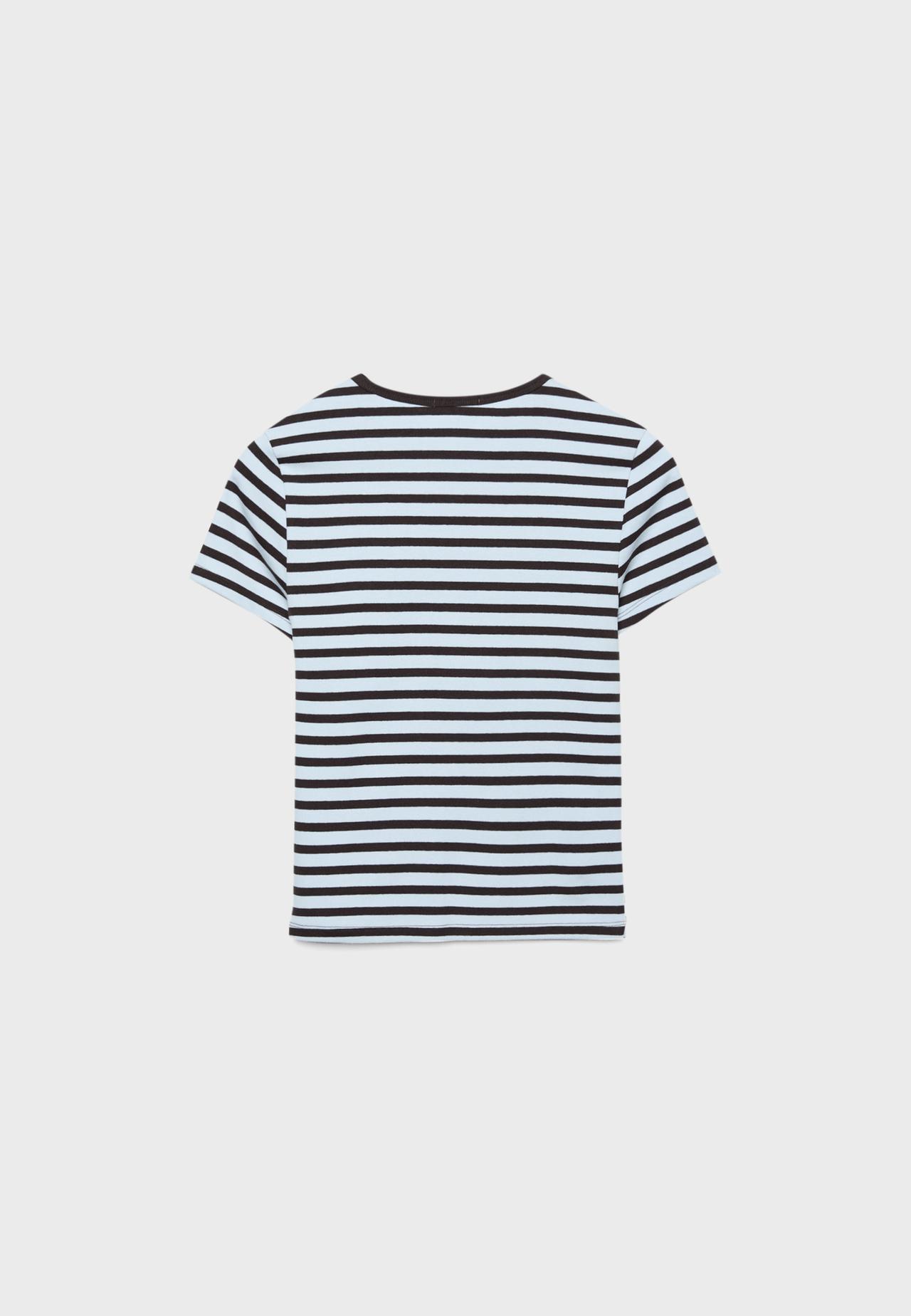 Basic slim fit striped T-shirt — Royal blue