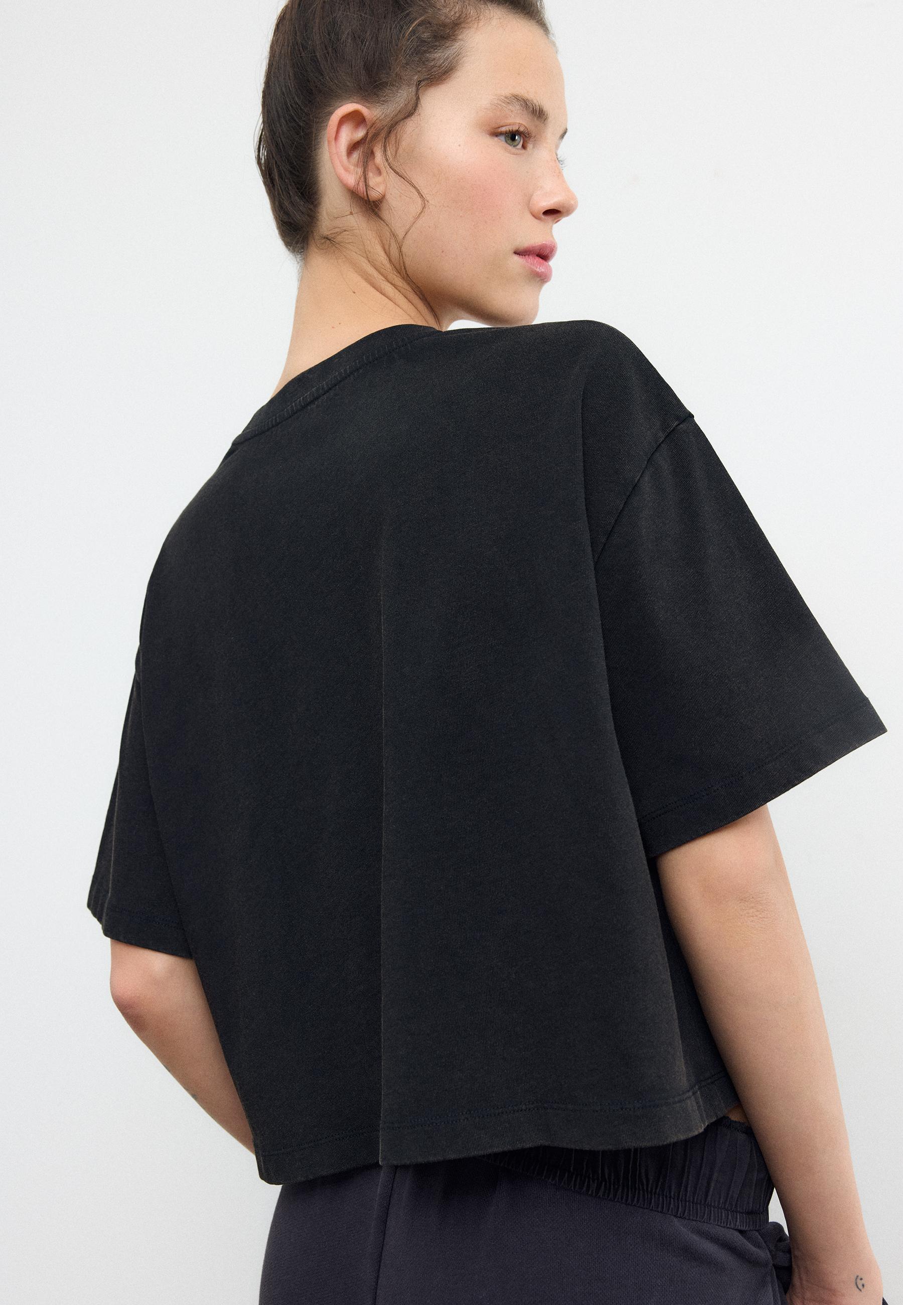 Caffeine cropped T-shirt — Black