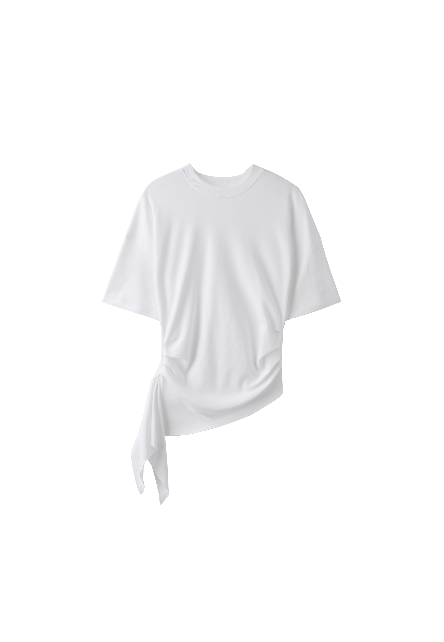 Asymmetric short sleeve T-shirt — Ecru