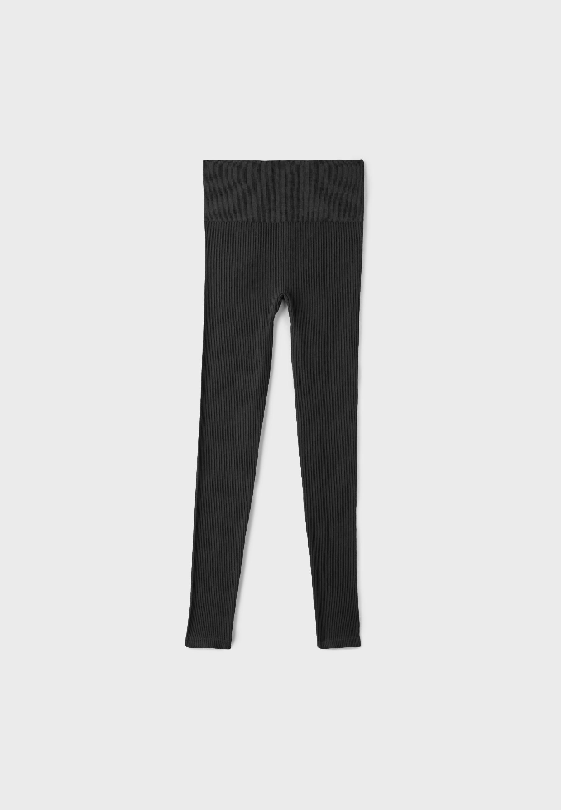 High-waist seamless leggings — Black