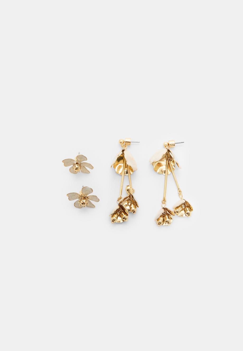 Set mit 2 Blumen-Ohrringen