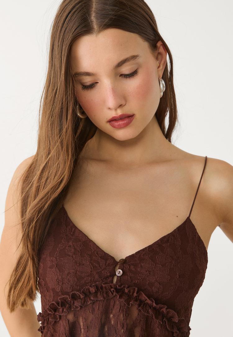 top en dentelle a bretelles