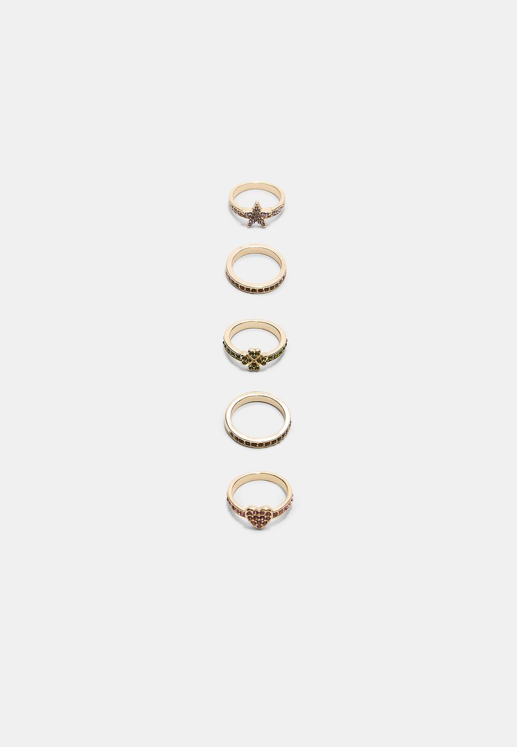 Set 5 anillos brillos
