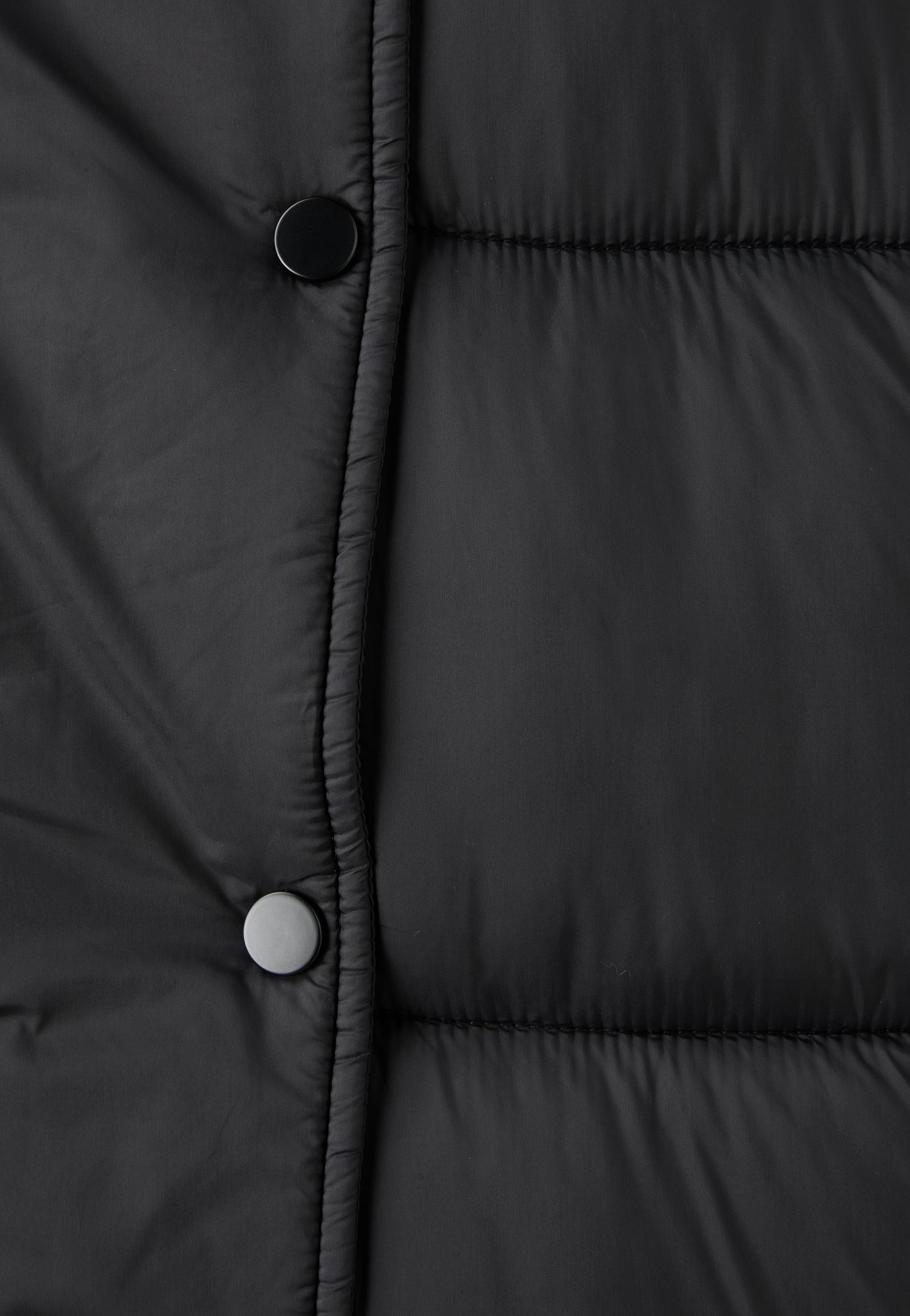 Hooded puffer jacket — Black