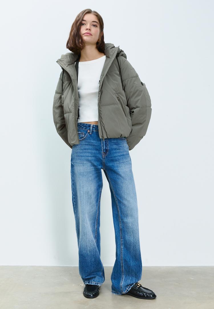 puffer jacket with hood