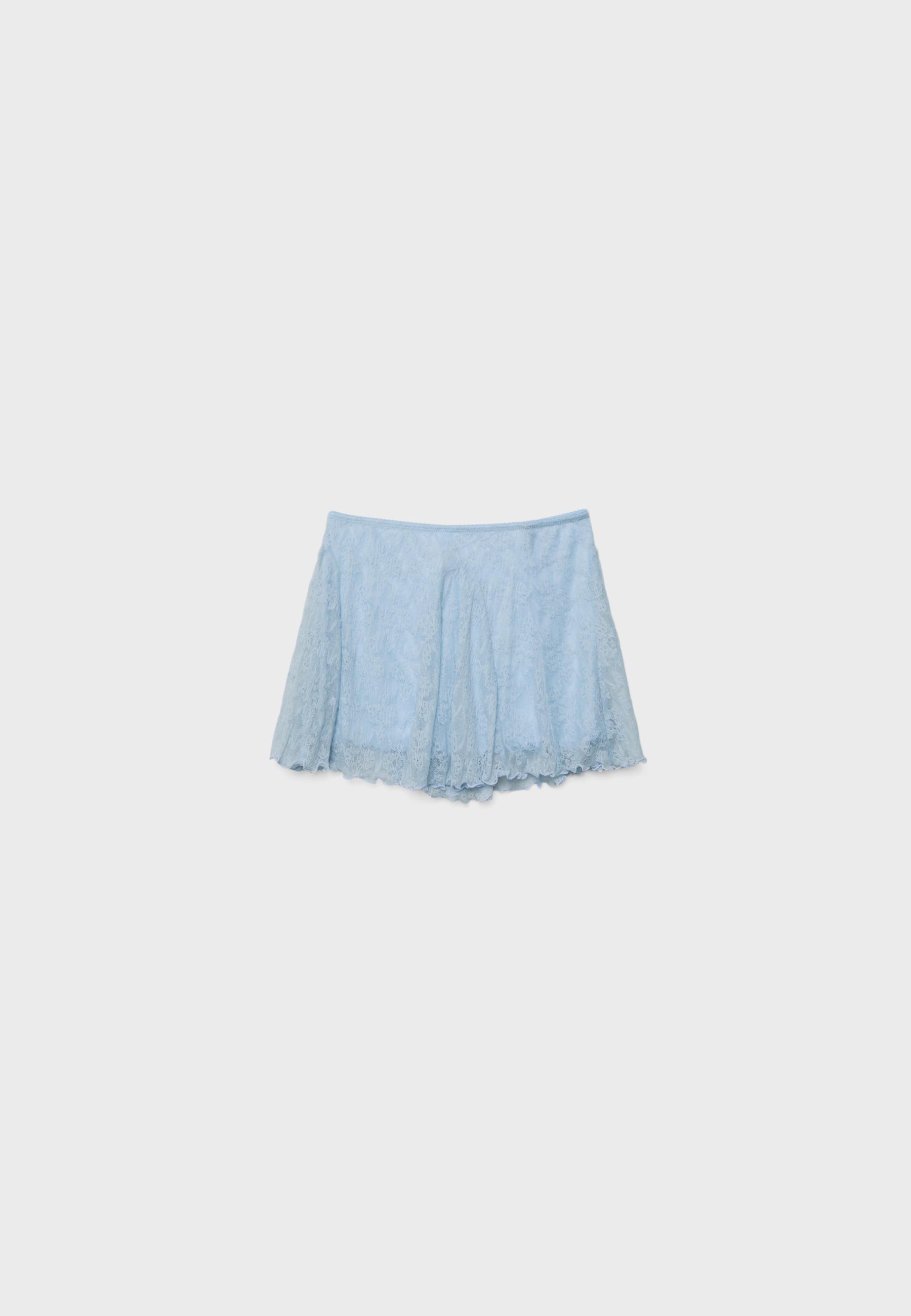 Lace mini skirt — Sky blue