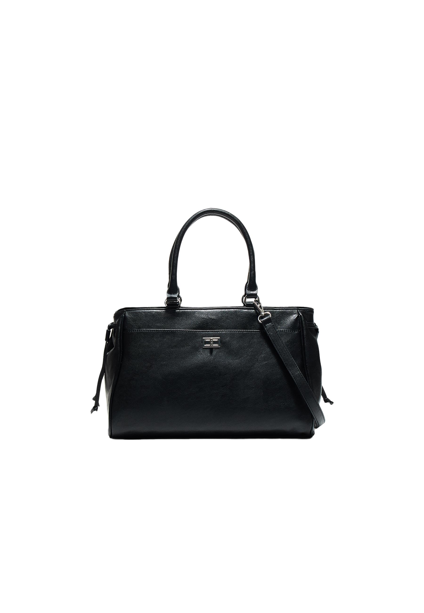 City bag with flap — Black