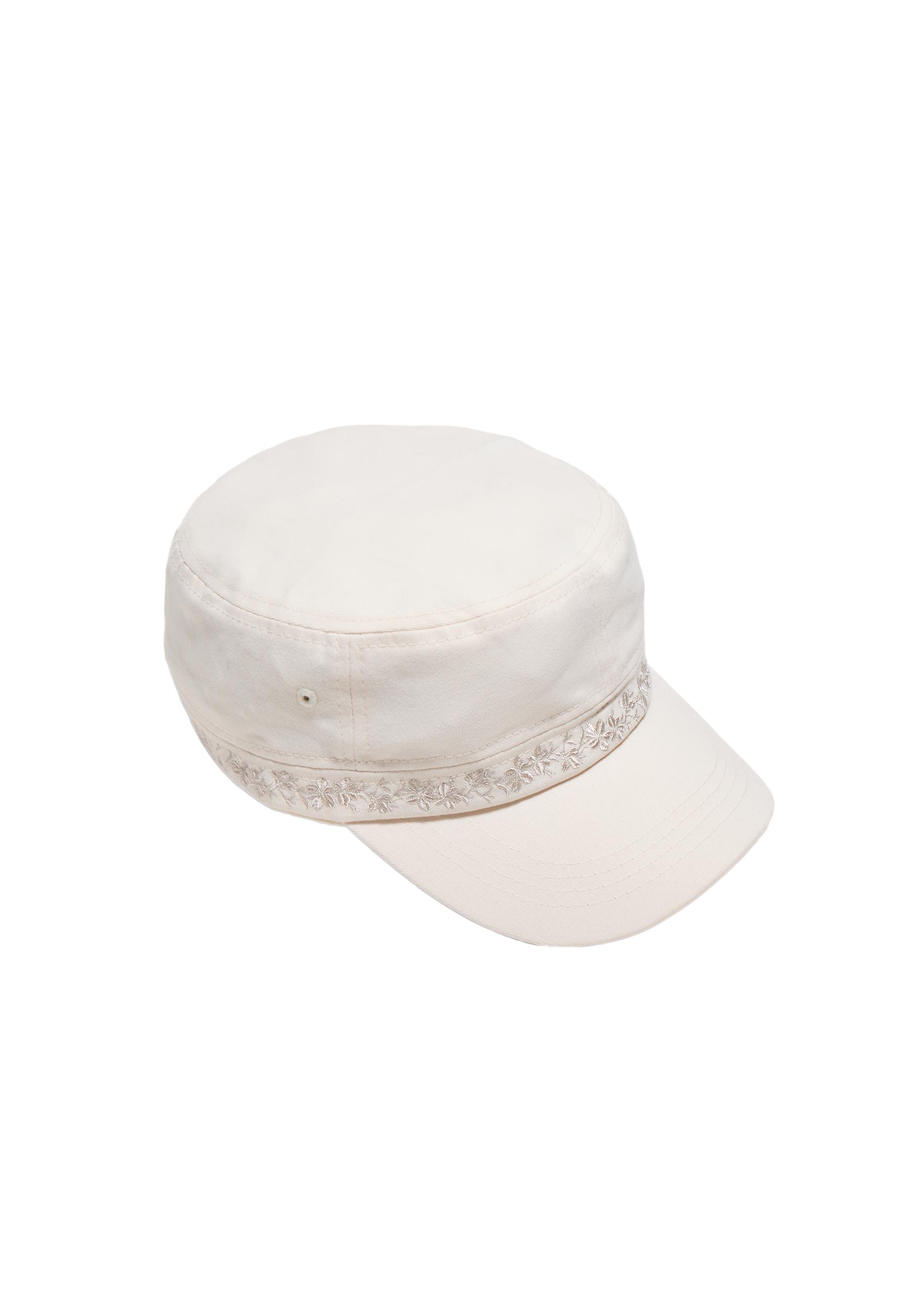 Embroidered sailor cap — Ecru