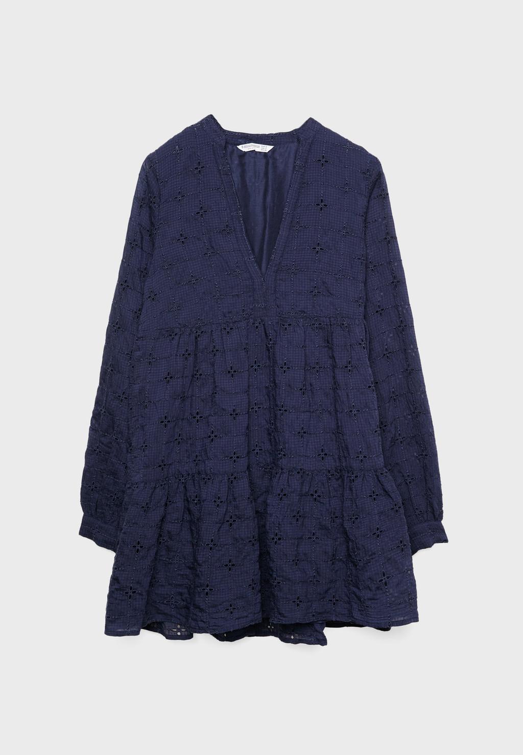 Robe courte fluide brodée