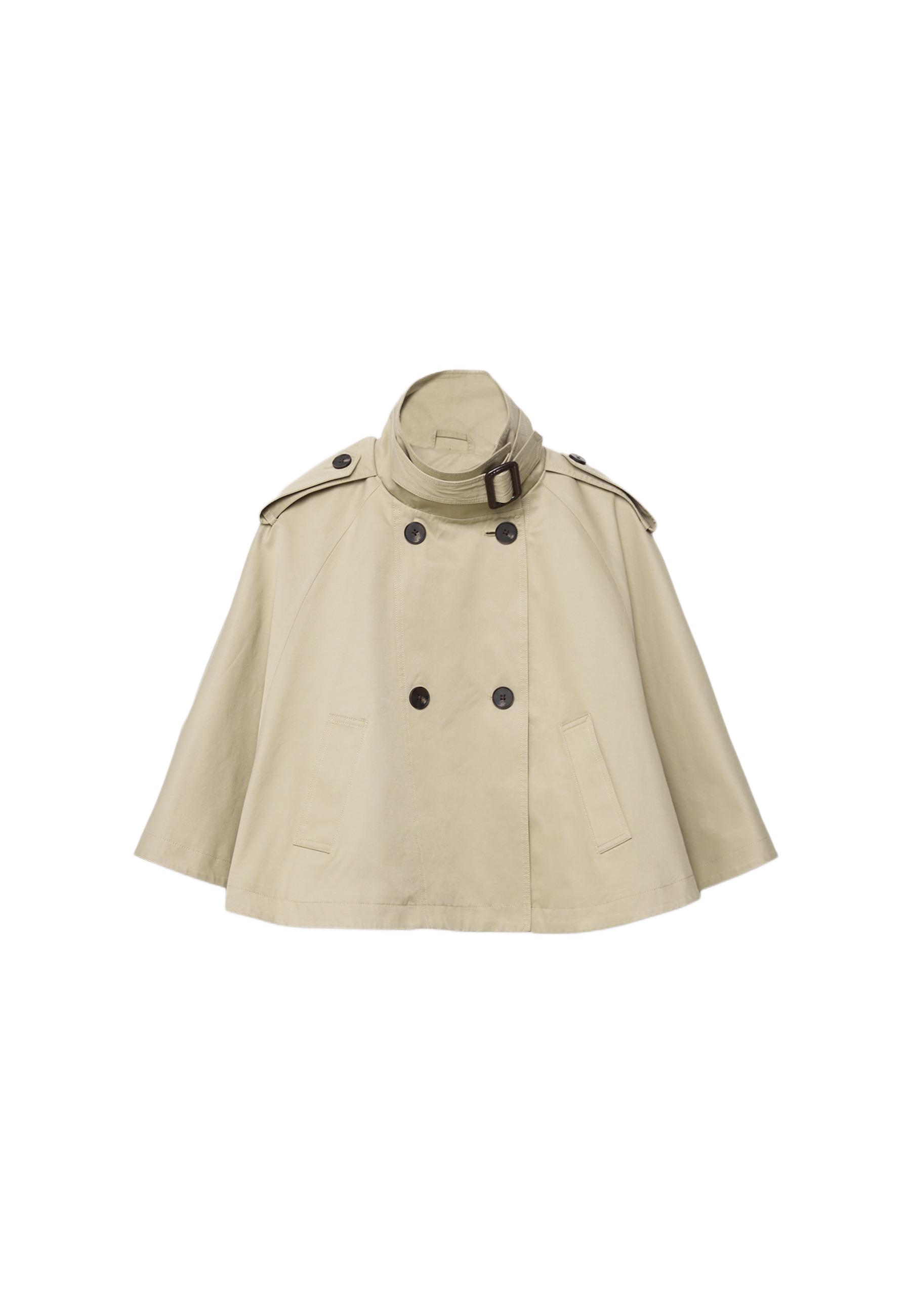 Cape trench coat — Stone