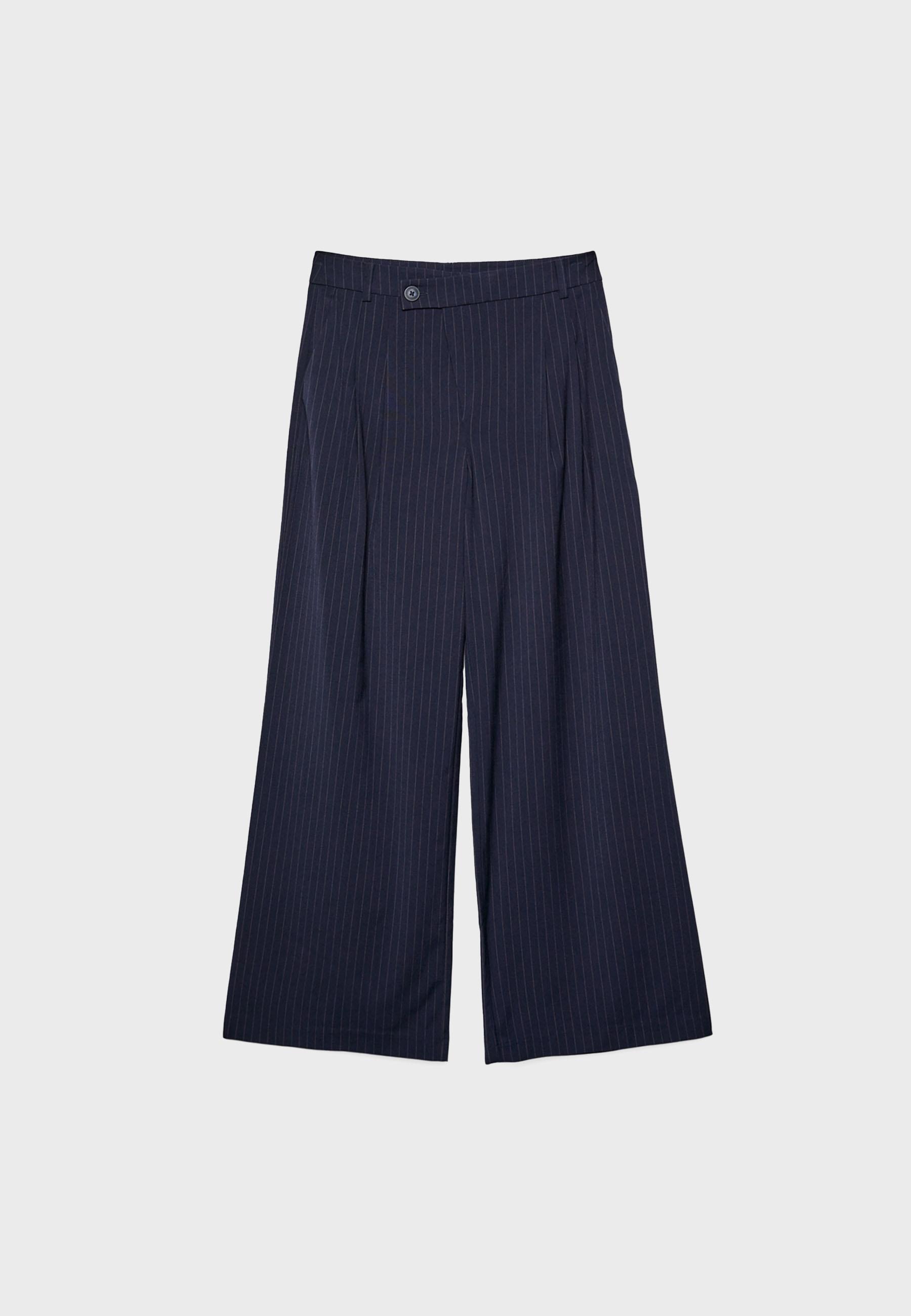 Çizgili çapraz belli günlük pantolon - Görsel 10