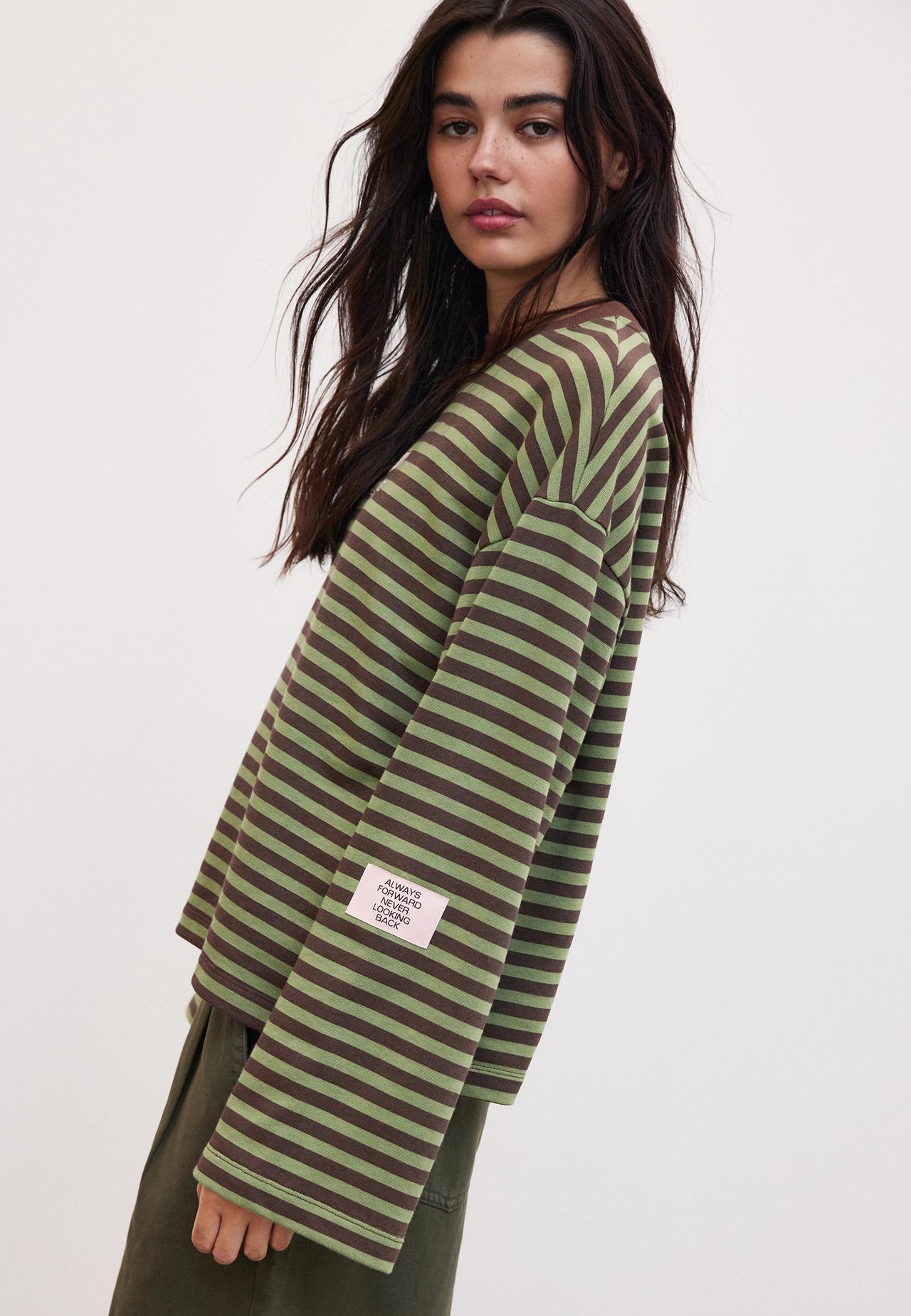 Striped sweatshirt — Khaki