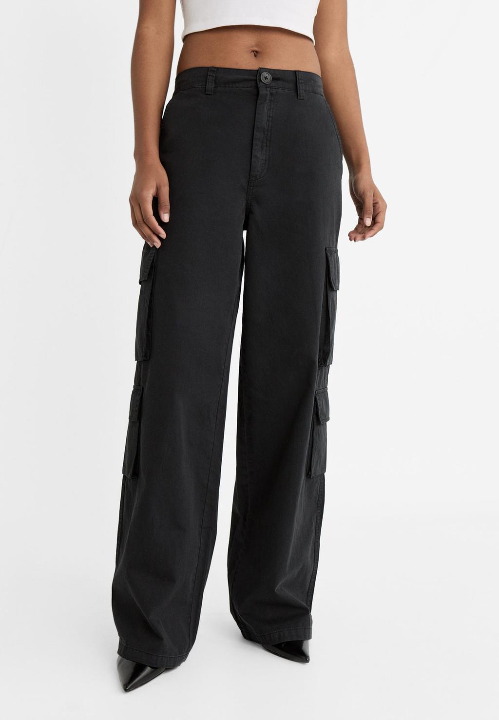 Pantalon cargo en popeline