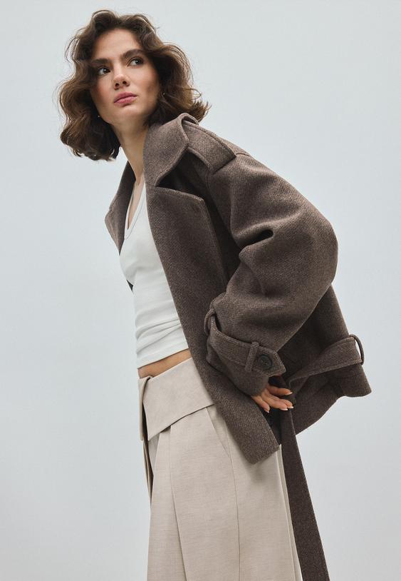Stradivarius Oversize-Trenchcoat Mit Weichem Griff Braun M