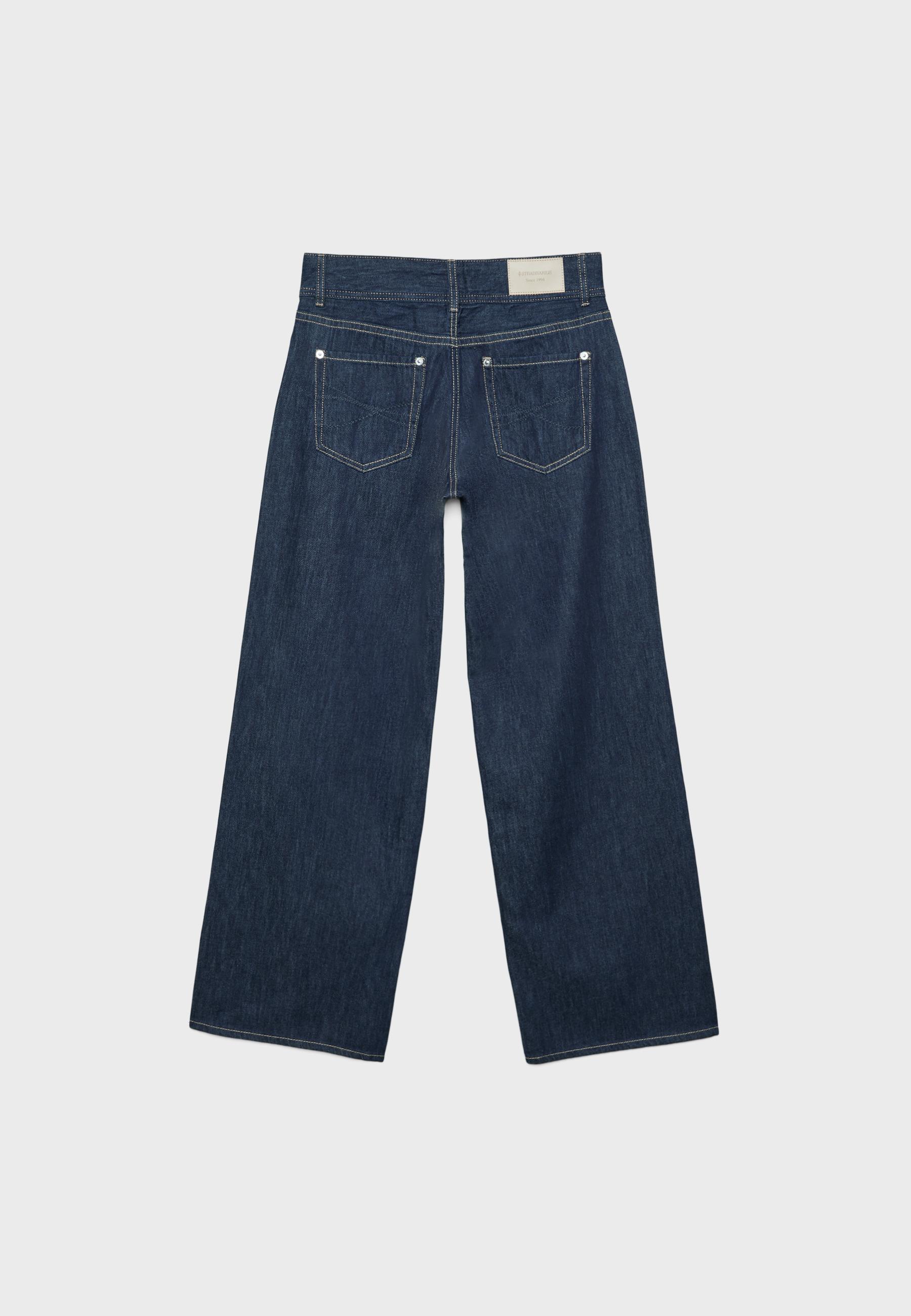 Düşük bel çift düğmeli jean - Görsel 8