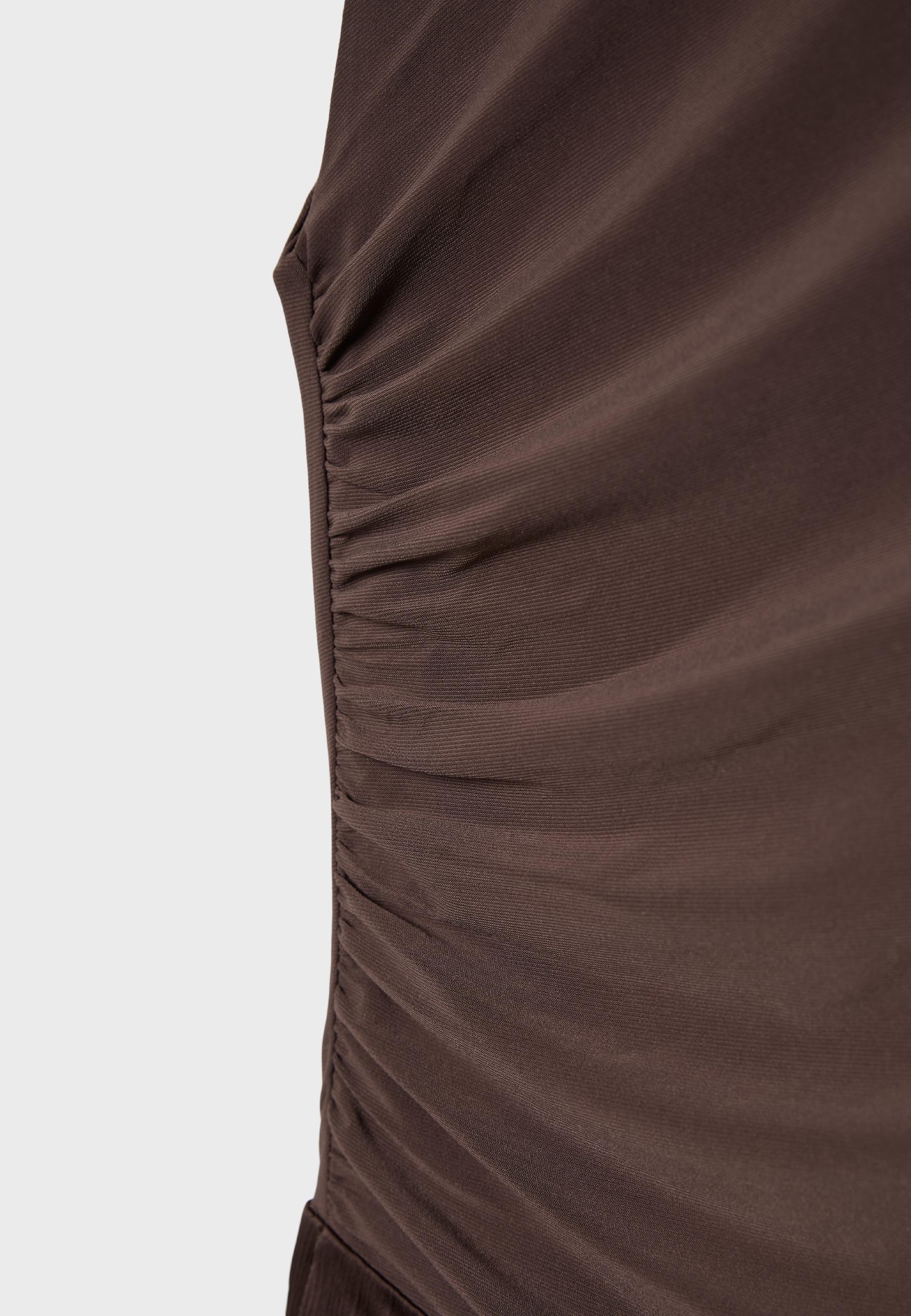 Satin halter jumpsuit — Brown