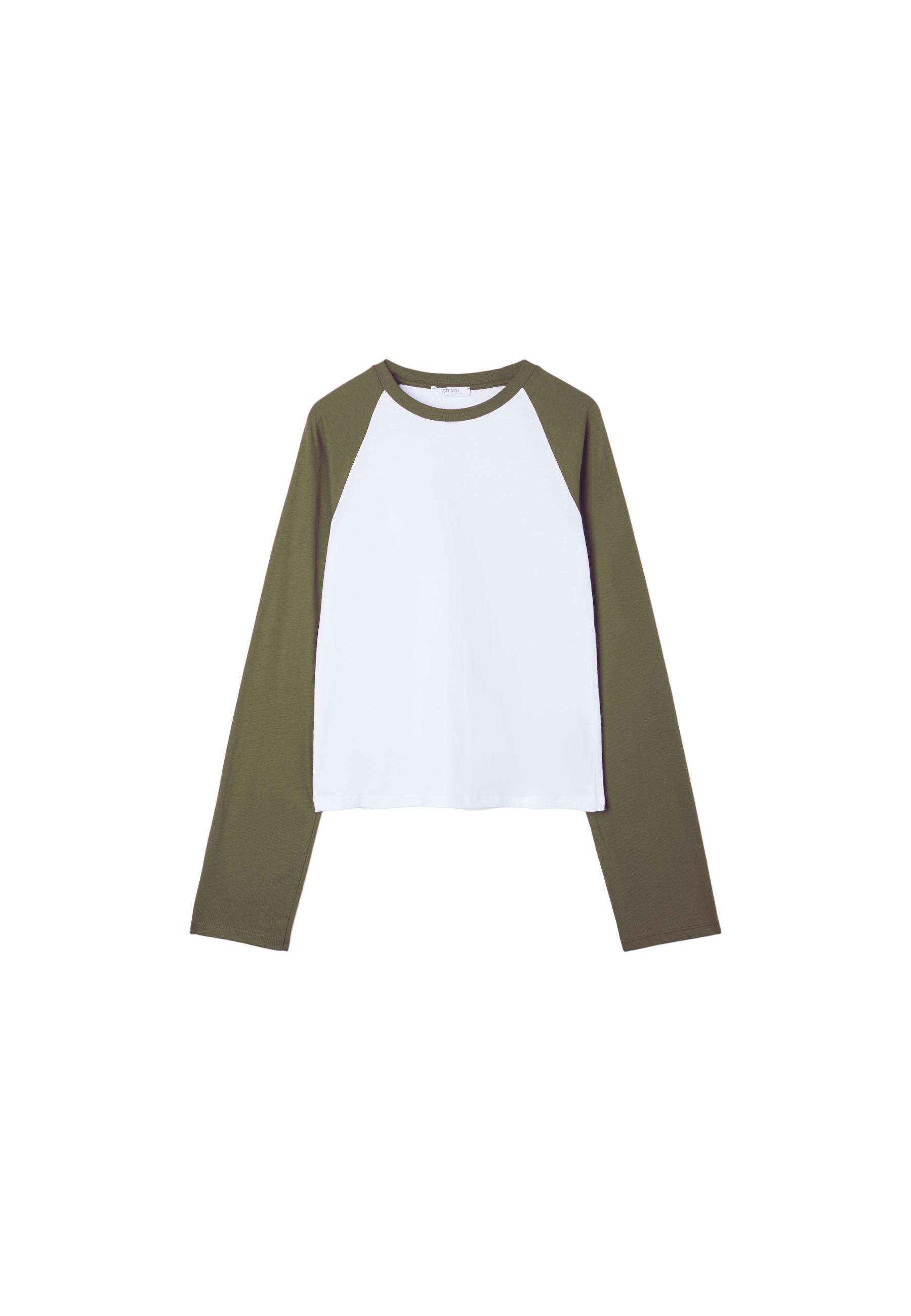 Baseball-style long sleeve T-shirt — Khaki