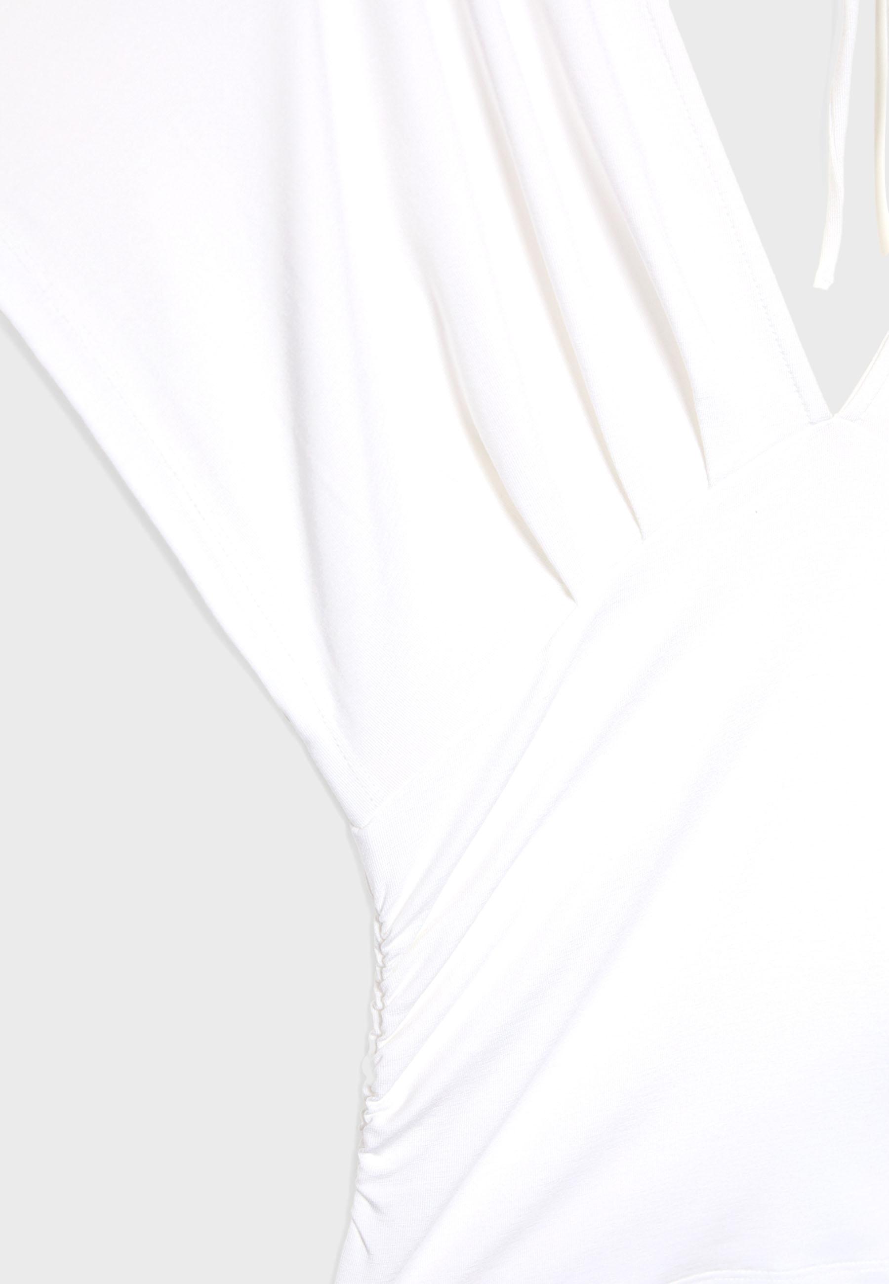 V-neck top with sash — Ecru