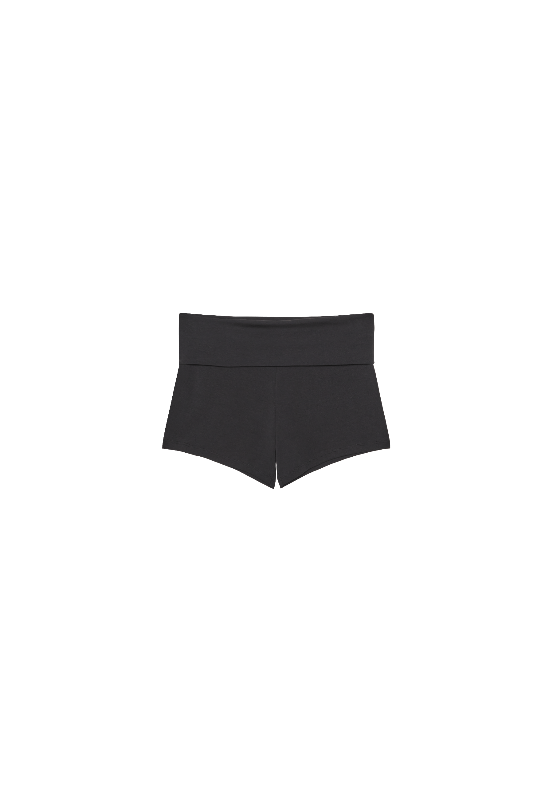 Fold-over mini shorts — Black