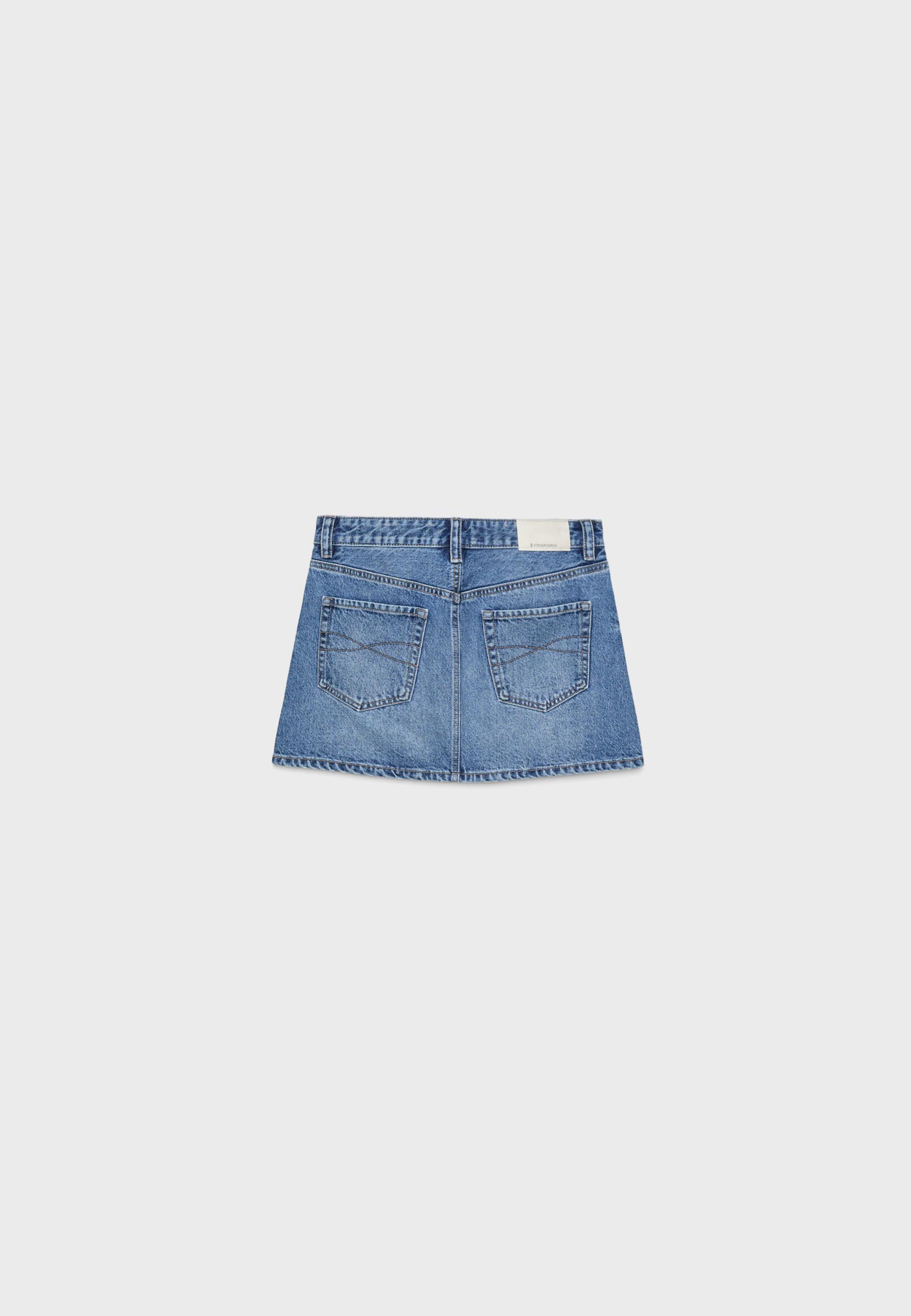 D60 denim mini skirt — MEDIUM LIGHT BLUE DENIM