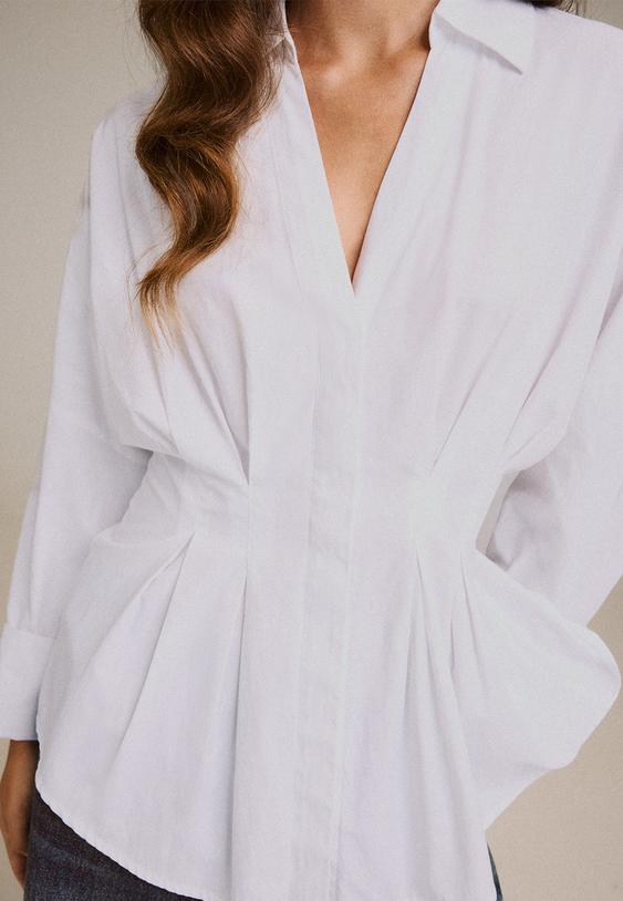 chemise en popeline a plis