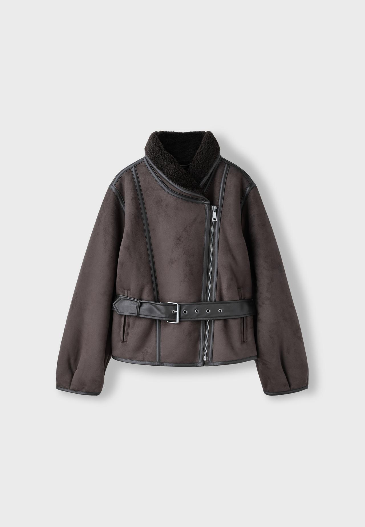Double-faced cross-over jacket — Brown