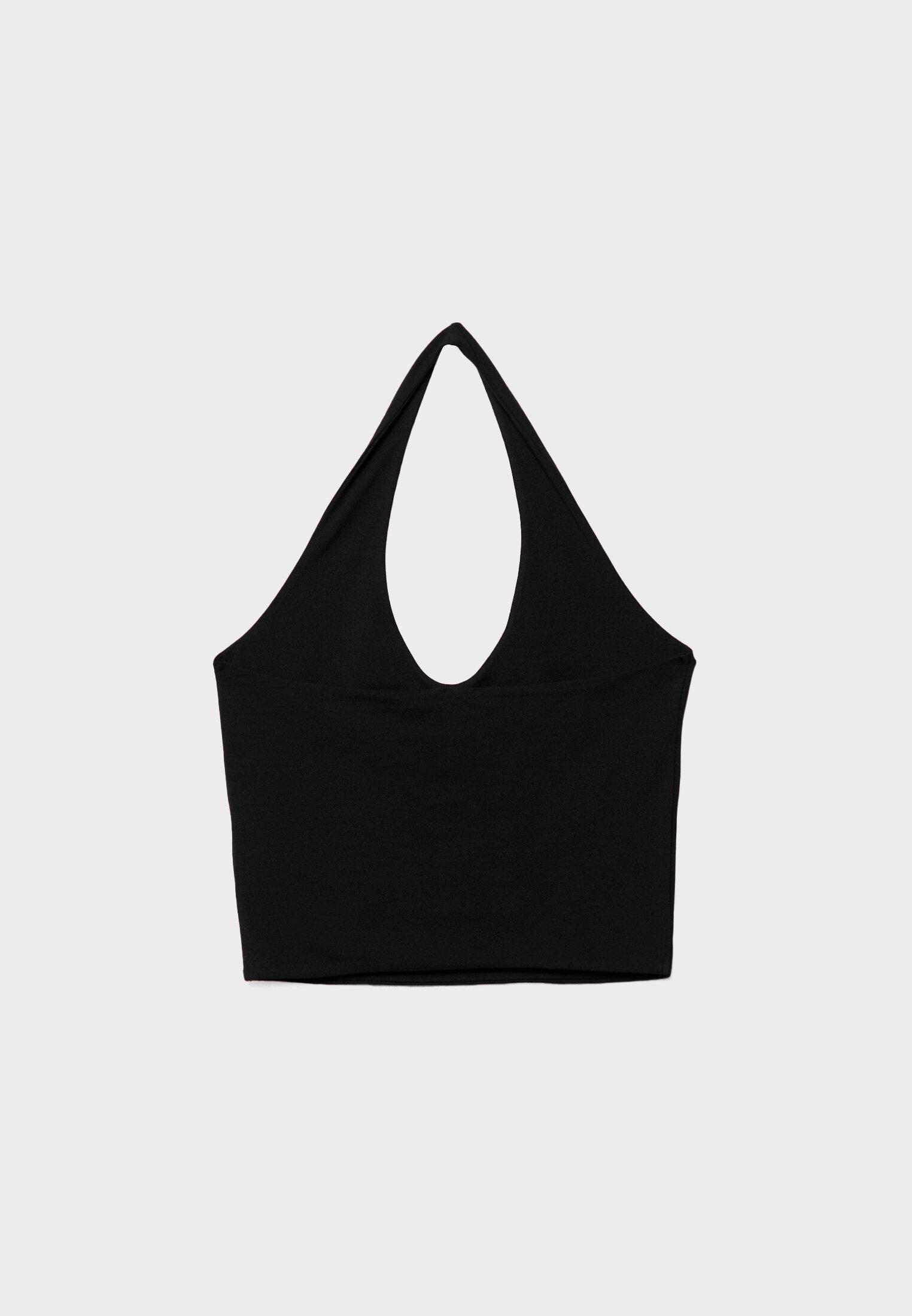 Halter crop top — Black