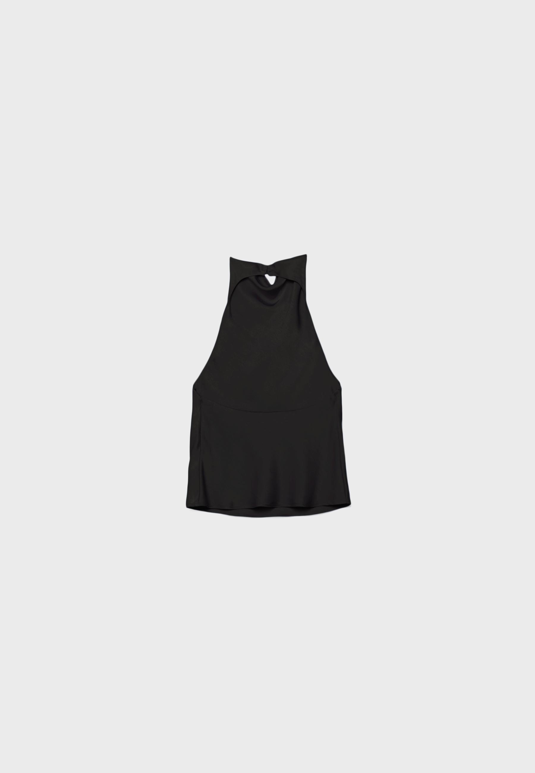Saten halter top - Görsel 8